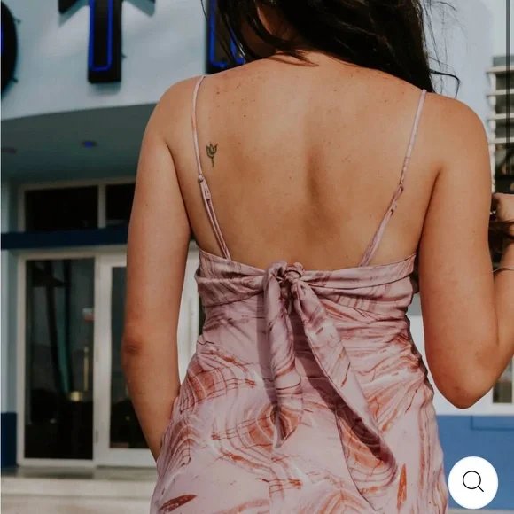 Swirl Midi Dress In Pink. - Picture 3 of 6